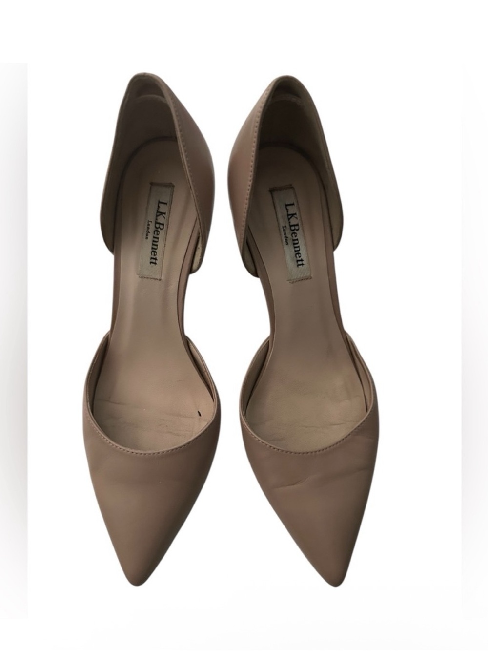 LK Bennett Blush Leather Pointed-Toe D'Orsay Pumps